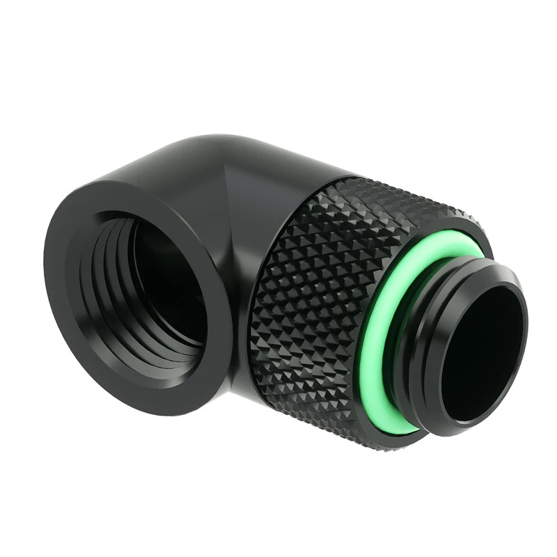 Barrow Adapteris 90 laipsnių G1/4 AG į G1/4 IG - Sukamas, juodas (TWT90-v2.5 b)