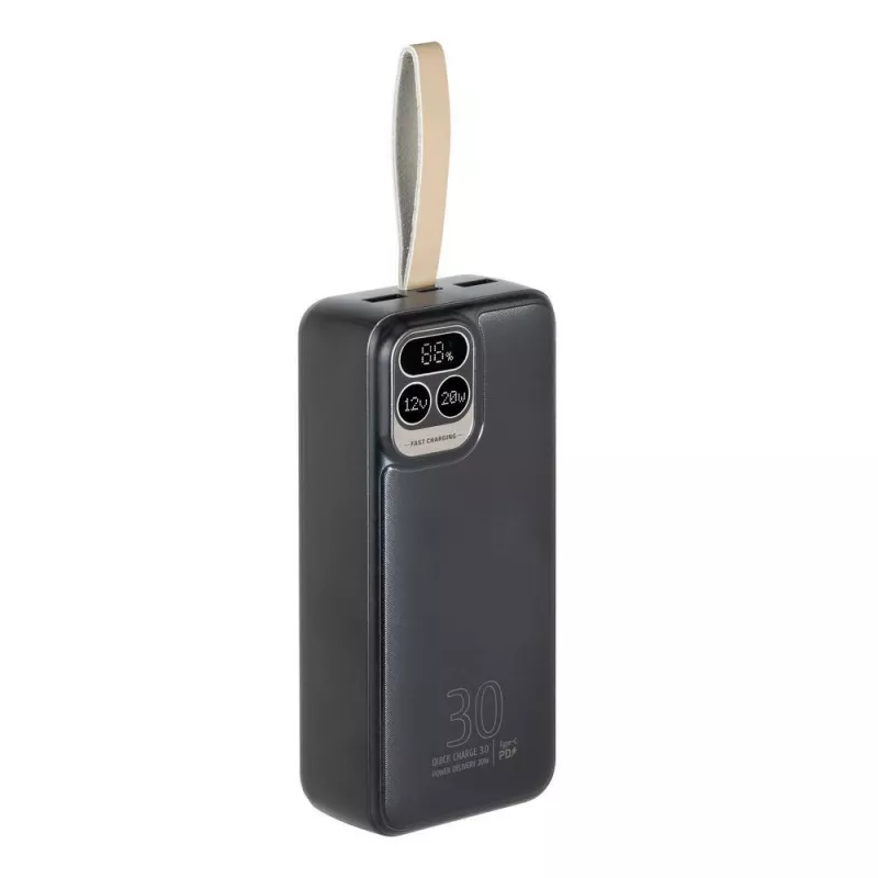 Išorinė baterija Rivacase VA2585 — 30000 mAh LiPo, 2× USB-A + 1× USB-C, pilka, 0,576 kg