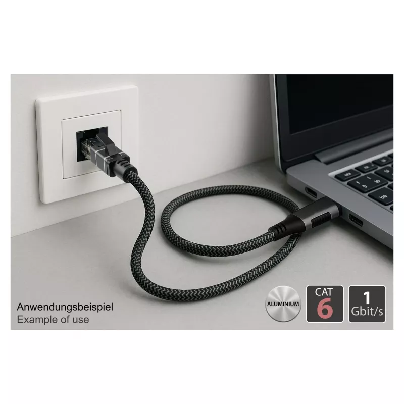 Good Connections eterneto kabelis USB-C RJ45, antracitinis, 1,5 m