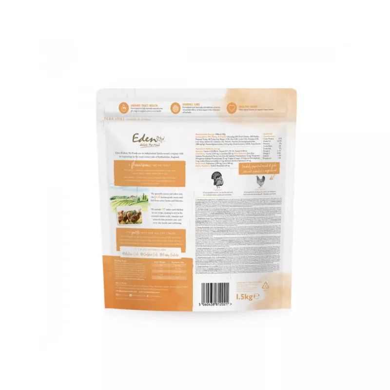 EDEN Turkey & Chicken - sausas kačių maistas - 1,5 kg
