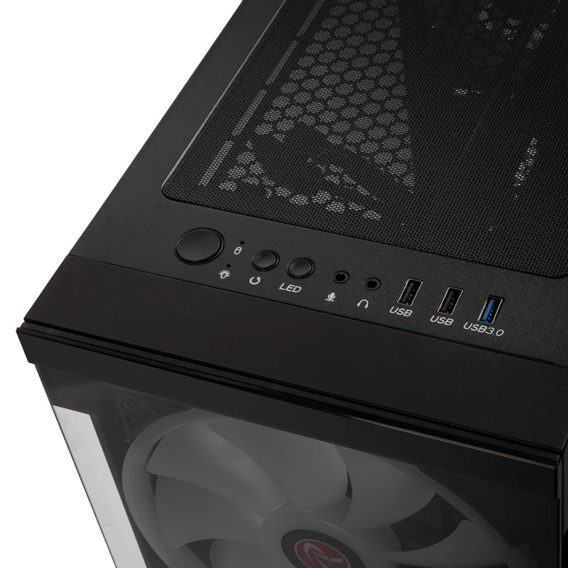 SILENOS PRO juoda versija su ARGB ventiliatoriumi grūdintas stiklas