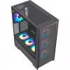 Kompiuterio korpusas Silentware Air 2000 A-RGB juodas — midi bokštas, grūdinto stiklo šoninis skydelis