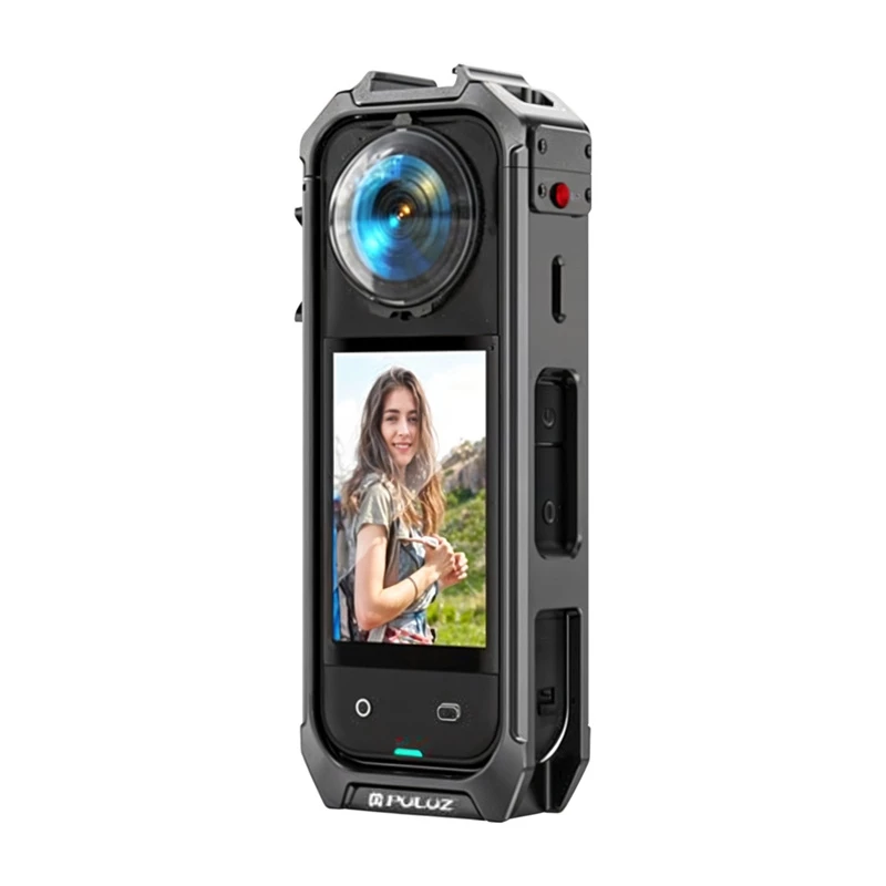 Puluz apsauginis metalinis dėklas „Insta360 X5“ su integruotu objektyvo dangteliu