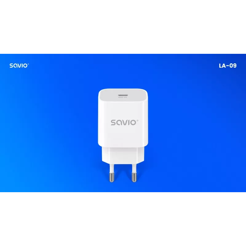 sieninis Charger 20W LA-09 USB-c Qc, Pd 3.0 Savio SAVLA-09