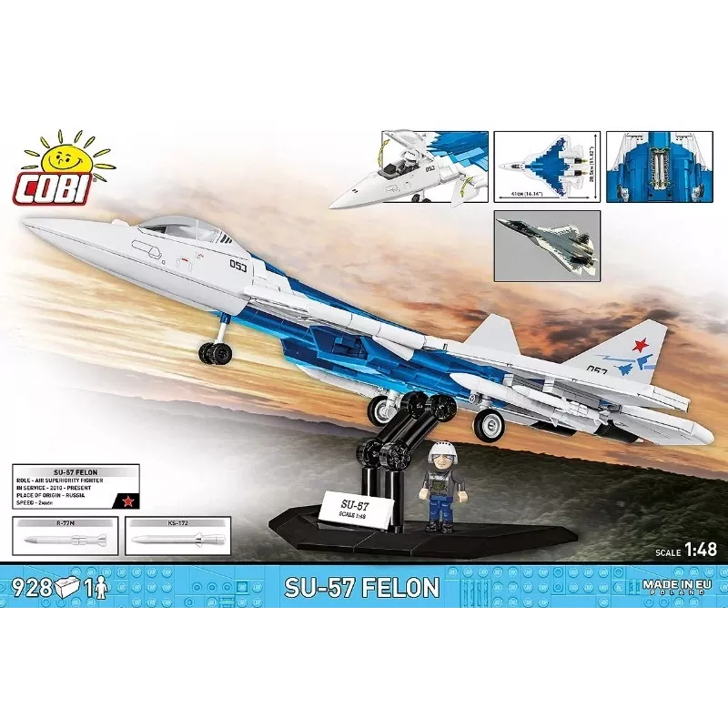 Konstruktorius Cobi SU-57 Felon, 928 dalys – Cobi modelis COBl-5909