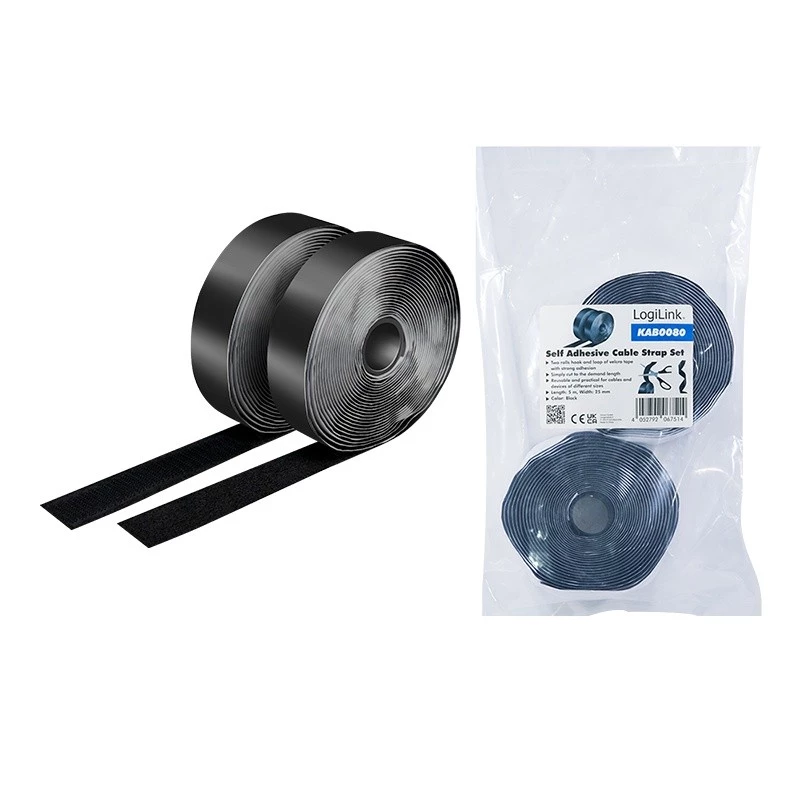 Velcro kabelių juosta LogiLink KAB0080 Juoda 5000mm 25mm 2 vnt.