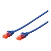 Tinklo kabelis Digitus CAT 6 U/UTP RJ-45 Cat6 0,25 m mėlynas