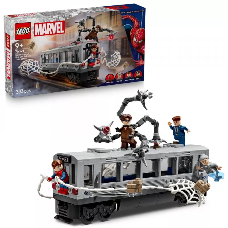 Konstruktorius LEGO Marvel Super Heroes 76321 Spider-Man Doc Ock Subway Showdown, 393 dalys, 4 minifigūrėlės, amžius 9+