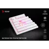 SAVIO PHENIX WHITE belaidė mechaninė klaviatūra, Gateron Red Pro, ABS