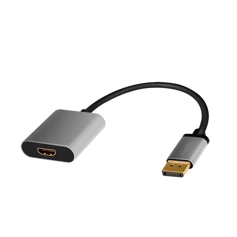 LogiLink CDA0108 video kabelio adapteris 0,15 m DisplayPort HDMI juoda pilka