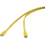 Renkforce USB kabelis USB 2.0 USB-C kištukas kištukas geltonas Mass-Aufdruck metrisch (RF-6721074)