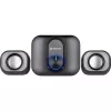 Staliniai 2.1 garsiakalbiai DEFENDER V13 — 11 W RMS (6 W palydovai, 5 W žemų dažnių garsiakalbis), maitinami per USB, 3,5 mm įvestis, juodi