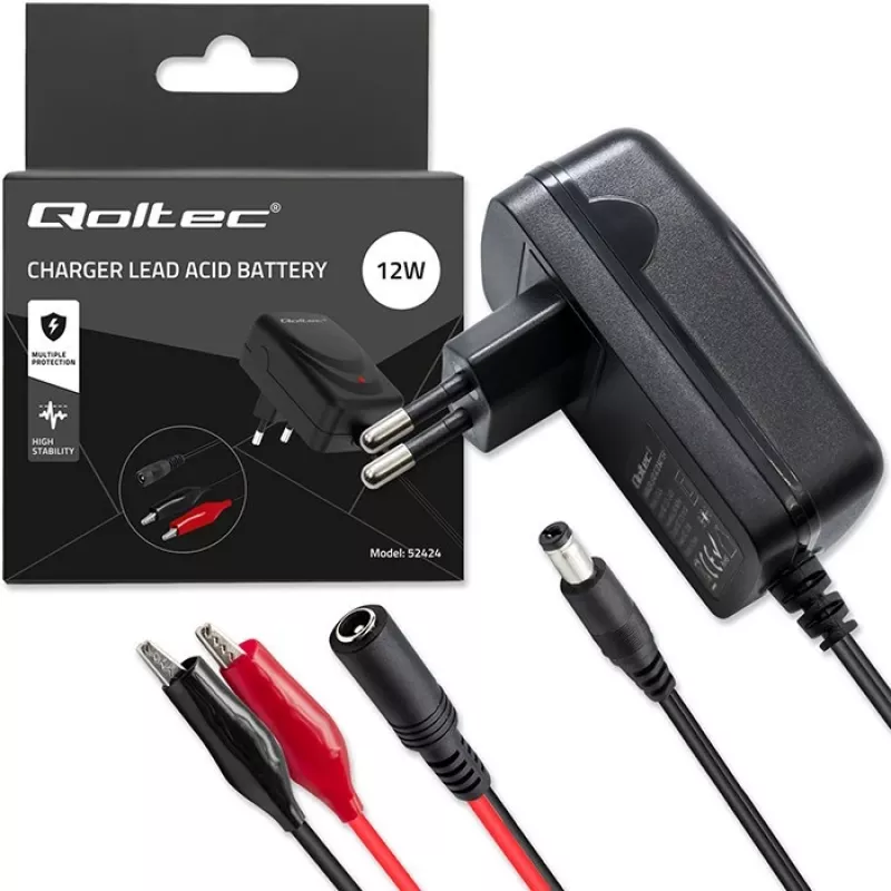 Baterijų įkroviklis QOLTEC Charger for AGM GEL STD 12V 1.5A