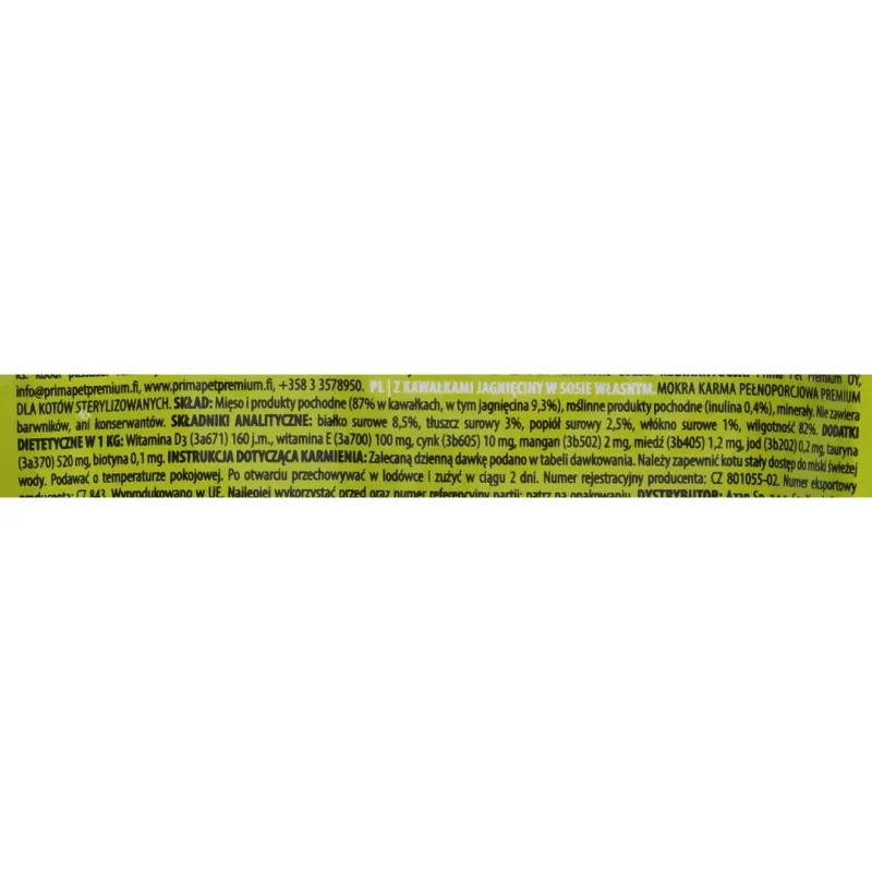 Šlapias kačių maistas Brit Premium by Nature ėriena sterilizuotoms katėms 100 g