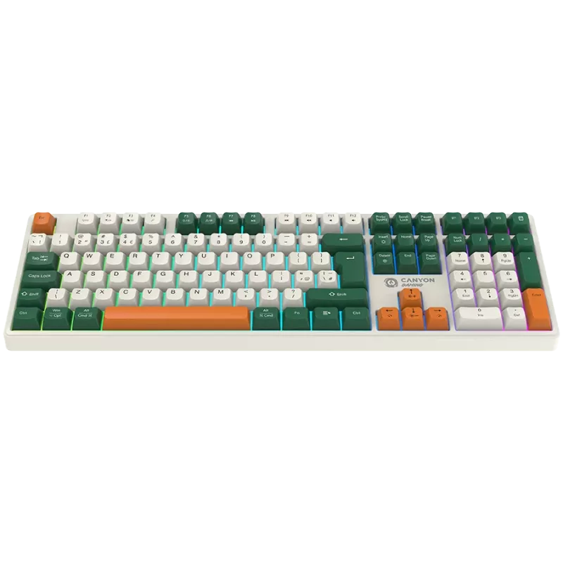 Mechaninė belaidė klaviatūra CANYON Shadder GKW-11 RGB White