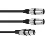 Garso kabelis XLR 3 kontaktų vyriškas į 2 x XLR 3 kontaktų vyriškas 1,5 m Omnitronic 30225205