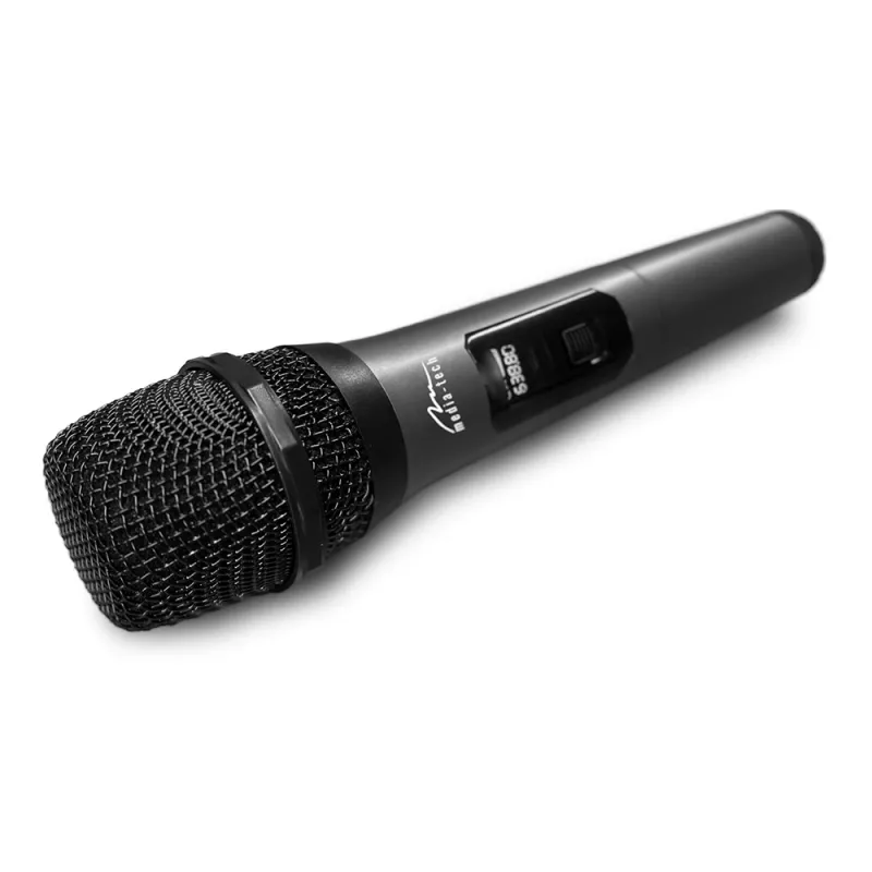 Karaokės mikrofonas MEDIA-TECH MT398 belaidis, USB-C, baterija, 20 m atstumas, juodas