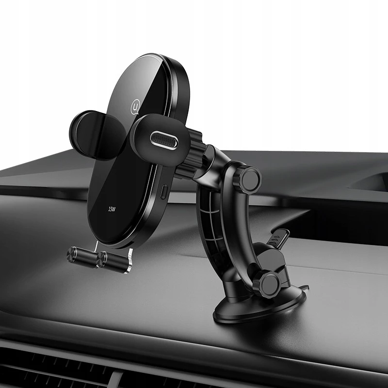 Automobilinis indukcinis telefono laikiklis usams US-CD131 15W automatinis, skirtas priekiniam stiklui ir prietaisų skydeliui