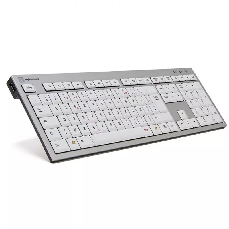 Klaviatūra Logickeyboard SKB-AJPU-FR universali USB AZERTY prancūziška aliuminio balta