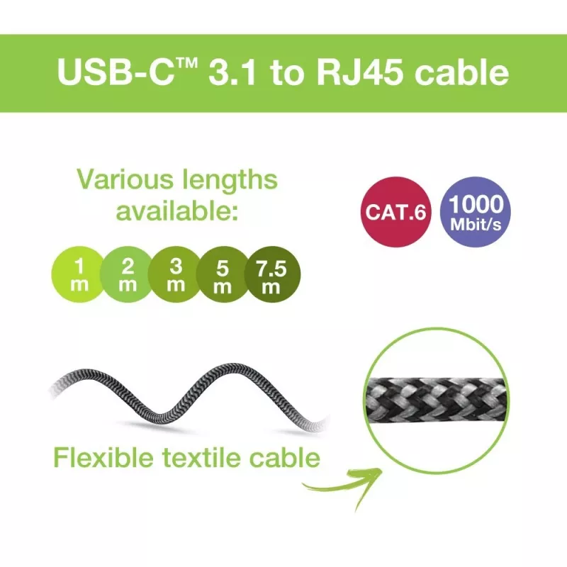 Techly ICOC U3C-RJ45-010 tinklo kabelis, sidabrinis, juodas, 1 m, Cat6, F/UTP (FTP)