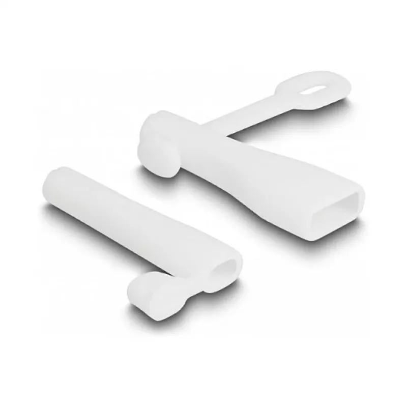 DeLOCK dulkių gaubtelis USB Type-A ir Apple Lightning jungtims, rinkinys, 2 vnt., baltas