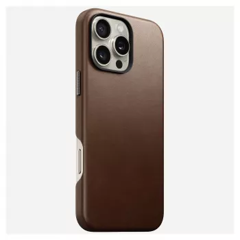 Mobiliojo telefono dėklas Nomad NM01389385, skirtas iPhone 16 Pro Max, 17,5 cm (6,9 colio), rudas, aliuminis / PC / mikropluoštas / oda