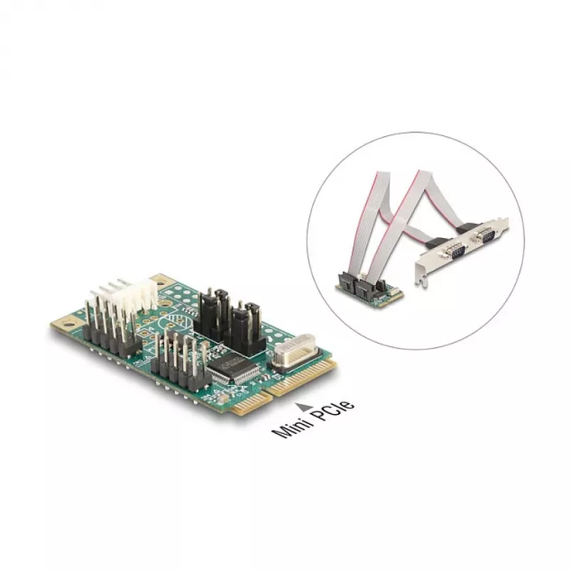 DeLOCK 95276 vidinis RS-232 adapteris, Mini PCI Express, žalias