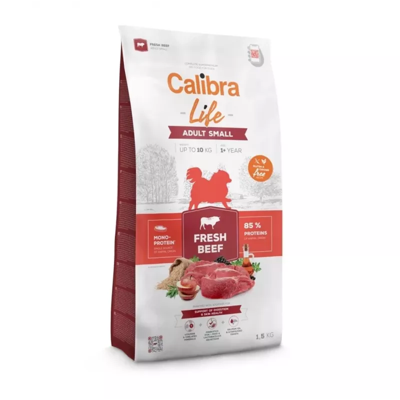 CALIBRA Dog Life Adult Small Fresh Beef - sausas šunų ėdalas - 1,5 kg