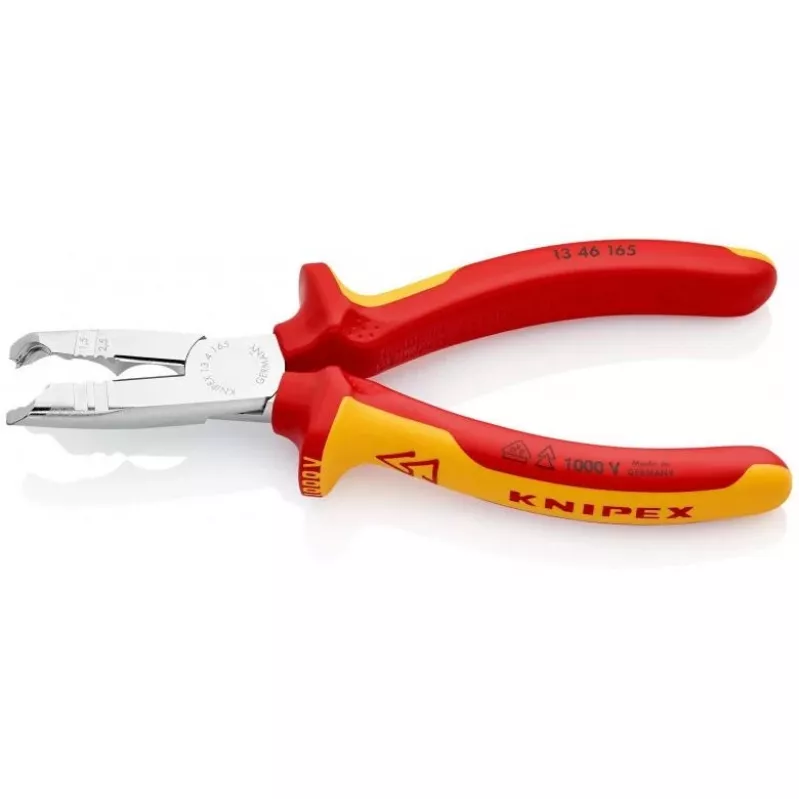 Knipex 13 46 165 kabelių nuėmiklis raudonas, geltonas