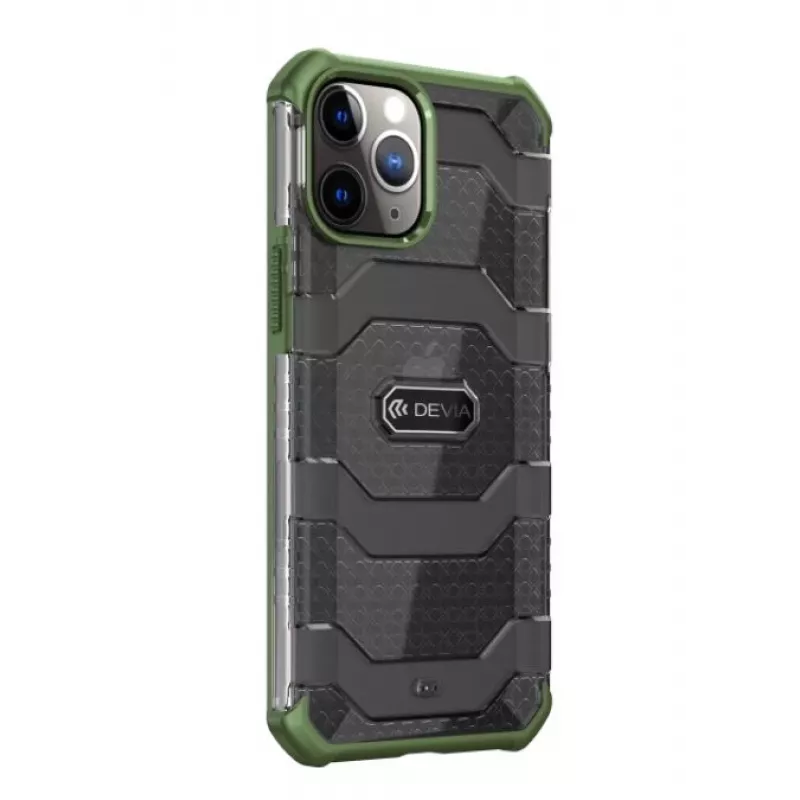 Apsauginis smūgiams atsparus dėklas Devia Vanguard, skirtas iPhone 12 mini, žalias