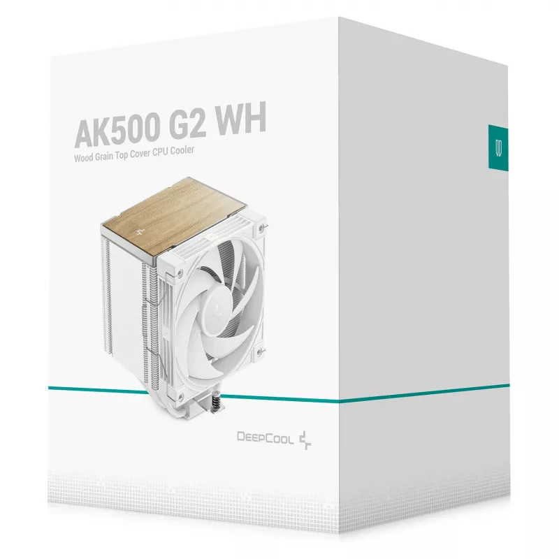 Procesoriaus oro aušintuvas DeepCool AK500 G2 WH, 120 mm ventiliatorius, maks. oro slėgis 3.33 mmH2O, 117×129×159 mm, baltas