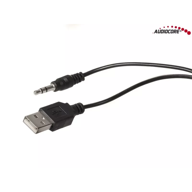 2 krypčių PC garsiakalbis Audiocore AC870 B — 3 W RMS, laidinis USB maitinimas, 3,5 mm įvestis, 2.0 kanalai