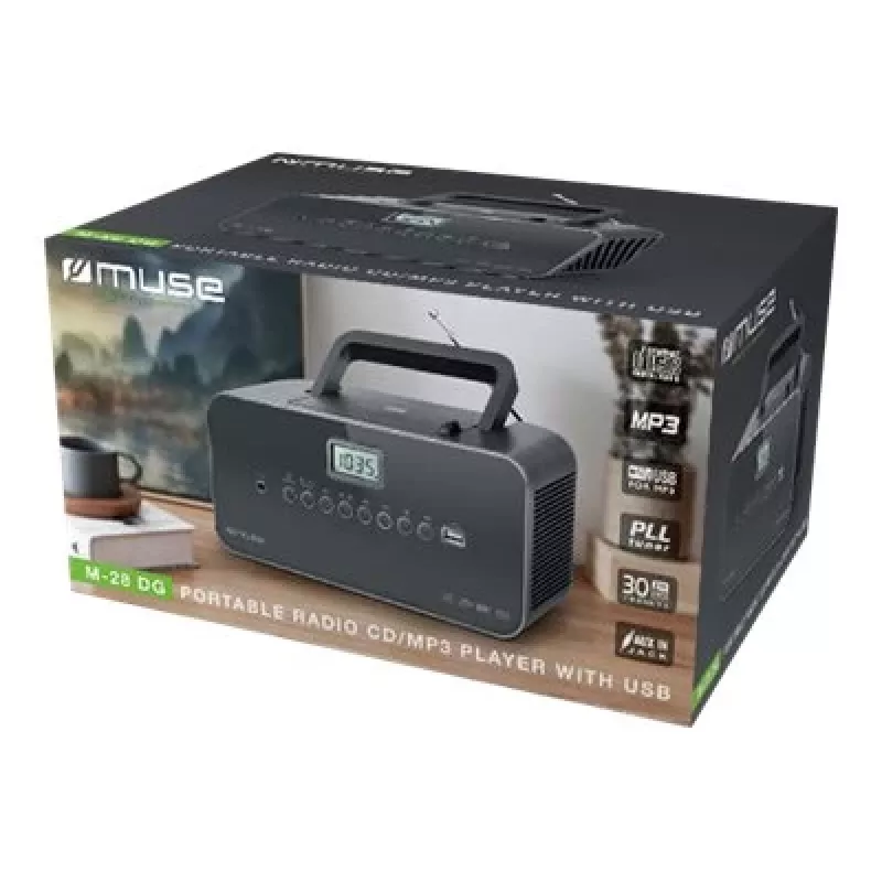 Muse M-28 DG CD grotuvas Nešiojamasis CD grotuvas Juodas