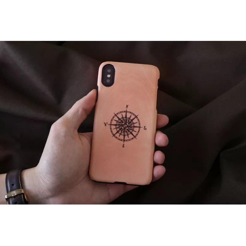 man and wood išmaniojo telefono dėklas iPhone X/XS, juodas, apsauginis dangtelis su kompaso detale