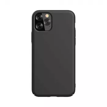 Devia Nature serijos silikoninis dėklas iPhone 12 Pro Max – juodas, minkštos lytėjimo dangos apsauginis dėklas