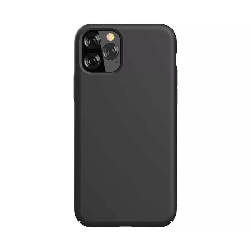 Devia Nature serijos silikoninis dėklas iPhone 12 Pro Max – juodas, minkštos lytėjimo dangos apsauginis dėklas