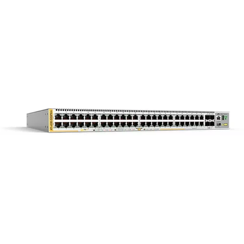 „Allied Telesis x530-52GPXm“ valdomas L3 Gigabit Ethernet (10/100/1000) komutatorius su maitinimu per Ethernet (PoE), pilkas