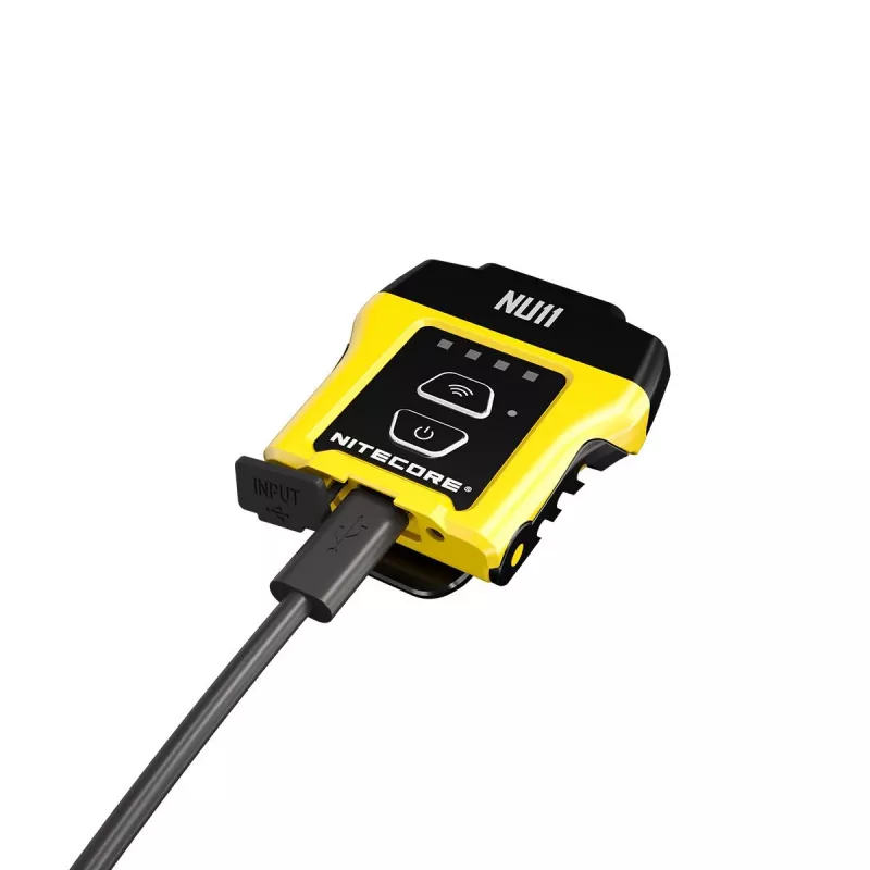 Ant galvos dedamas žibintuvėlis Nitecore NU11 — 150 lm, IPX5, įkraunamas per USB, 41 g, geltonas/juodas