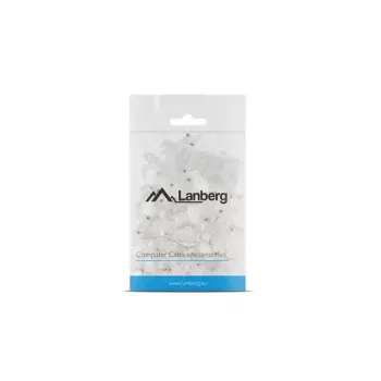 LANBERG RJ-45 laido jungtis PLU-6000, skirta Cat6 U/UTP kabeliams, permatoma / balta, pakuotė po 100 vnt.