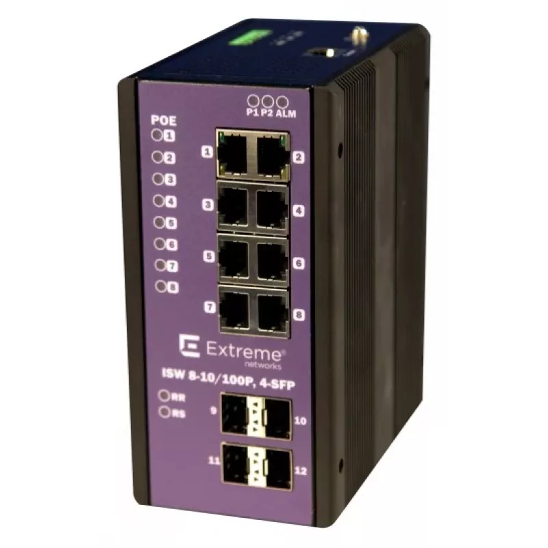 Extreme 8-PORT POE+ Gigabit W/ 4-PORT Sfp Operating Temperature -40C - +75C