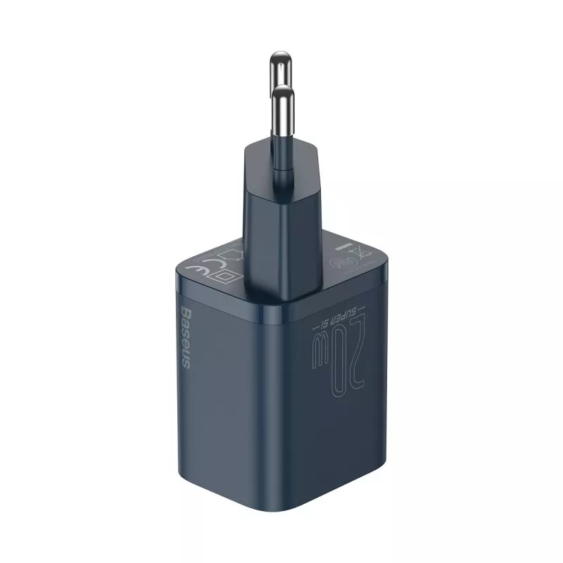 Baseus Super Si maitinimo adapteris su USB-C į Lightning laidu 20W Mėlynas