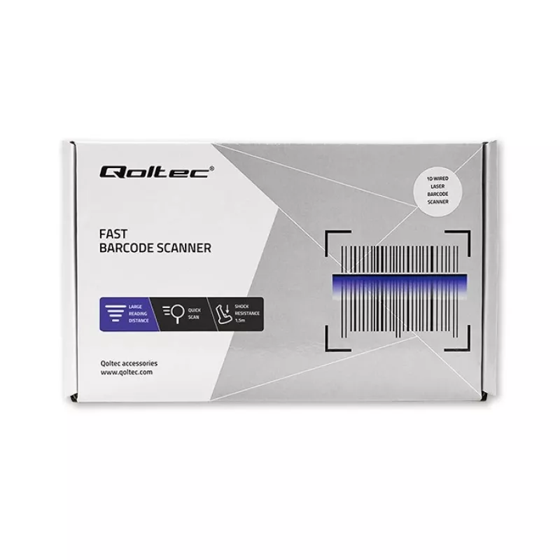 Belaidis brūkšninių kodų skaitytuvas QOLTEC 50878 1D/2D su dokine stotele