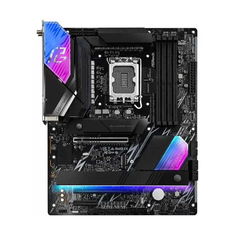 Pagrindinė plokštė ASRock Z890 Lightning WiFi — Intel Z890, LGA1851, ATX, 4× DDR5, Wi‑Fi 7, 2,5 Gb LAN, Thunderbolt 4