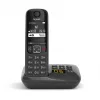 Gigaset AS690A analoginis/DECT telefonas su skambintojo ID, juodas