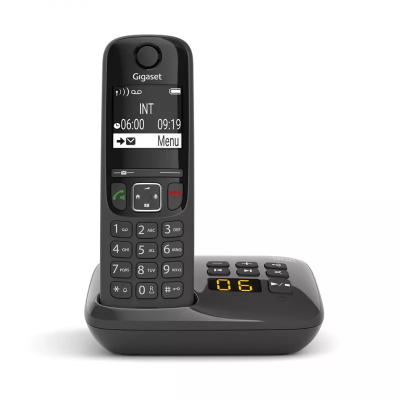 Gigaset AS690A analoginis/DECT telefonas su skambintojo ID, juodas