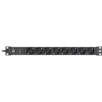 Brennenstuhl 1390007308 - 2 m - 8 AC išėjimai - Vidinis - IP20 - Aliuminis - Plastikas - Juoda - Sidabrinė