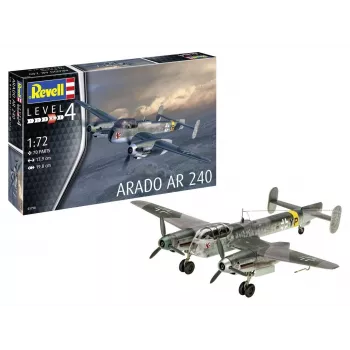 Plastikinis modelio rinkinys REVELL Arado AR-240 1/72 masteliu — orlaivio surinkimo modelis