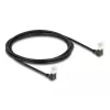 DeLOCK RJ45 tinklo kabelis Cat.6A S/FTP plonas 90° žemyn 2 m juodas