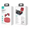 Belaidės TWS ausinės usams BH serija BHUBH03 Bluetooth 5.1, raudonos — įdedamos į ausis, įkrovimo dėklas