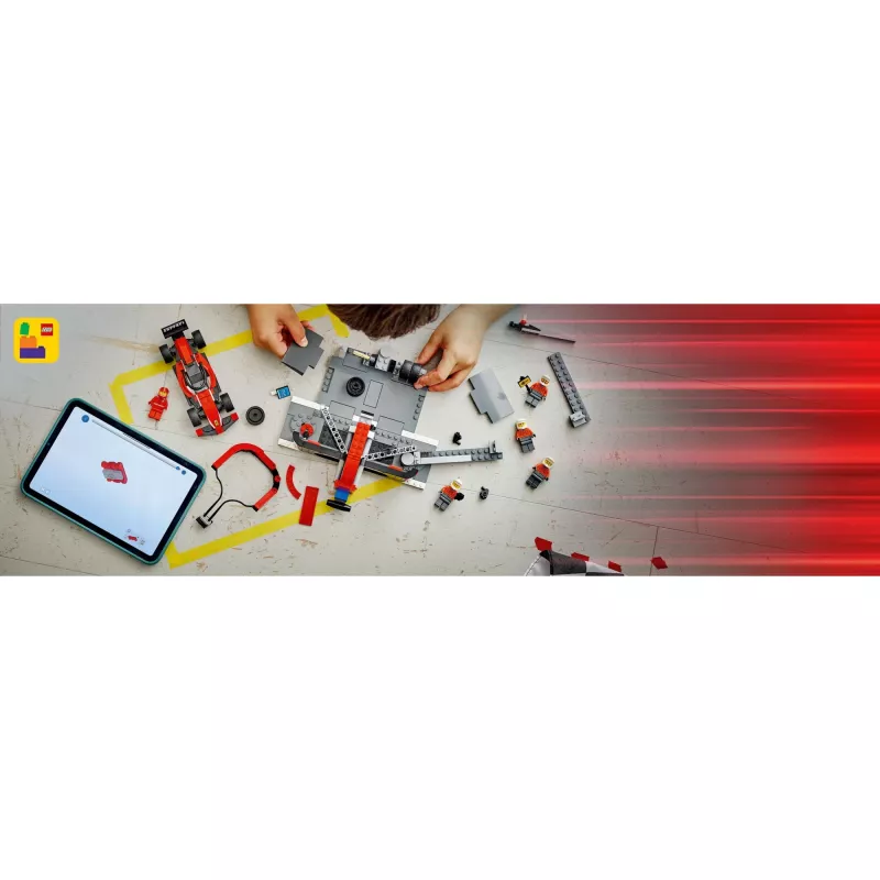 LEGO City F1 boksų sustojimo rinkinys 60443 — Ferrari F1 automobilis, 322 dalys, 5 minifigūrėlės, amžius 6+